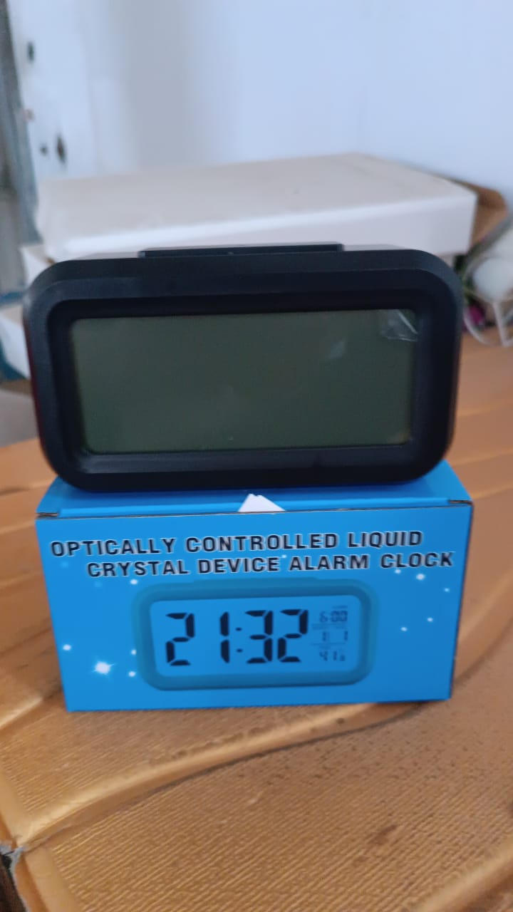 Digital LCD Alarm Clock with Backlight - in-use lifestyle shot