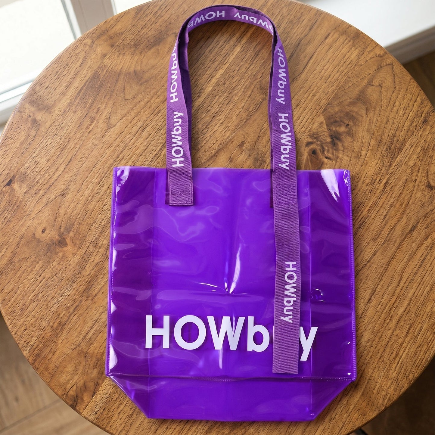 Stylish Transparent Carry Bag with Handle Strap (30x27 Cm)