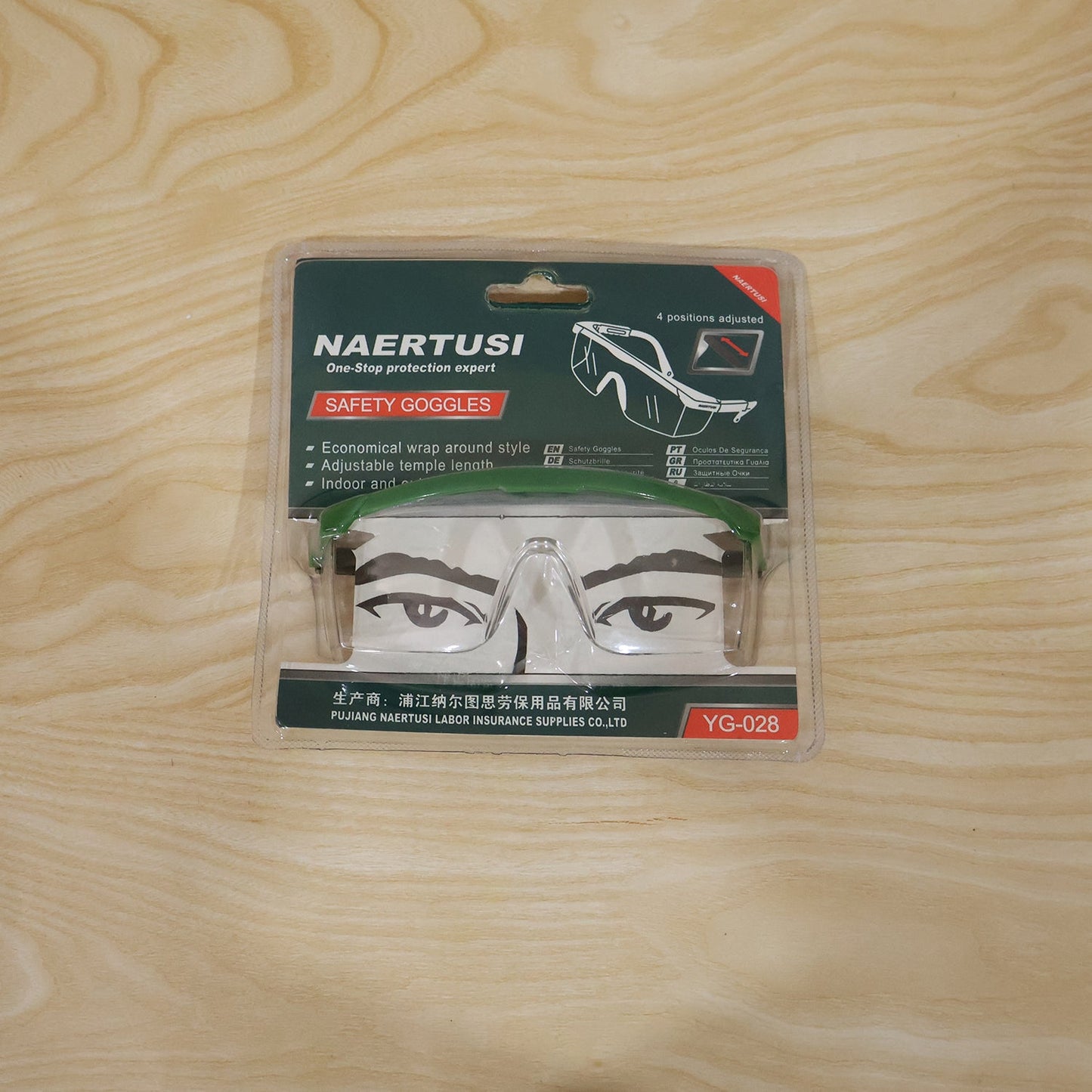Safety Goggles with Adjustable Temple Length for Eye Protection (1 Pc)
