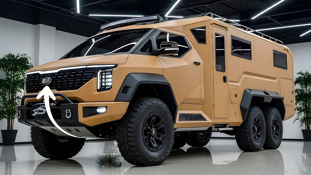 2026 Kia Camper Van 670HP high power engine, features is eligant with Ambient lights
