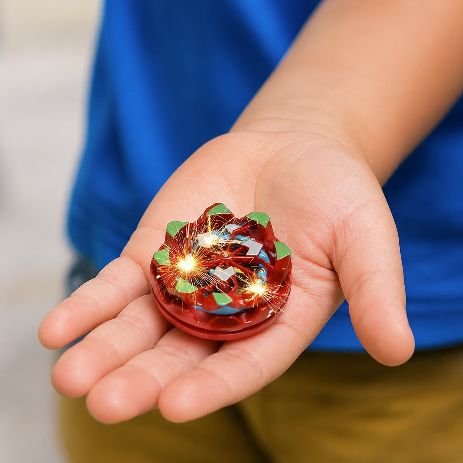 fireworks effect spinning top