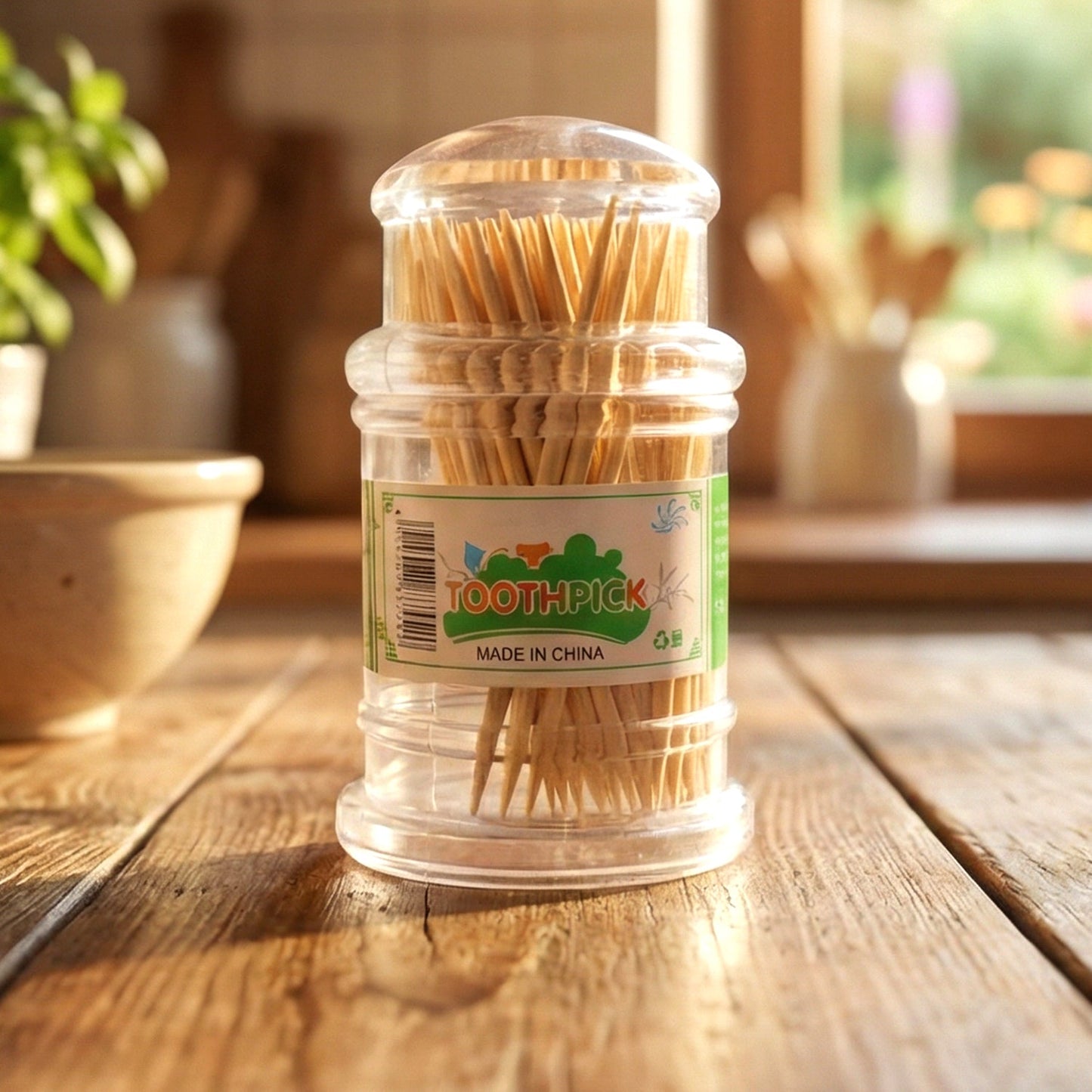 Tabletop toothpick storage jar
