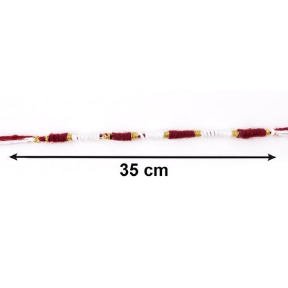 Handmade Red and White Thread Bracelet Rakhi (1 Pc)