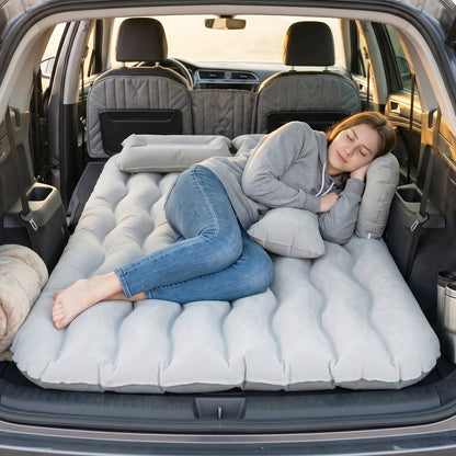 Car Air Mattress Lifestyle - Woman Sleeping Comfortably