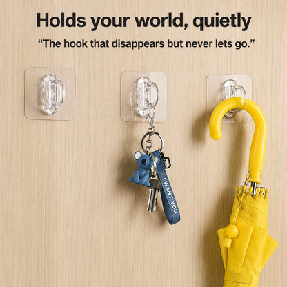 No Drill Transparent Round Hook