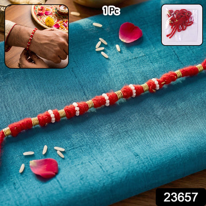 Handmade Red Cotton Rakhi