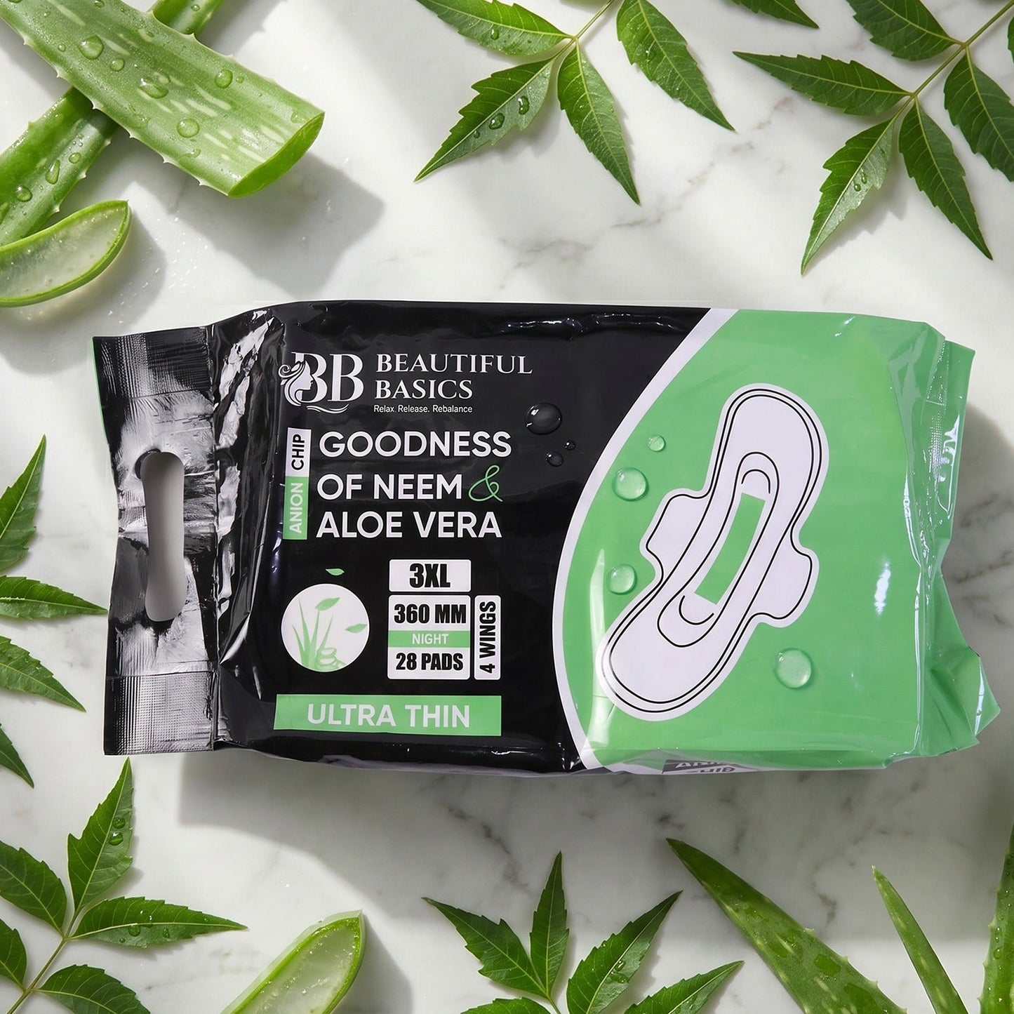 Beautiful Basics sanitary pads held in hand