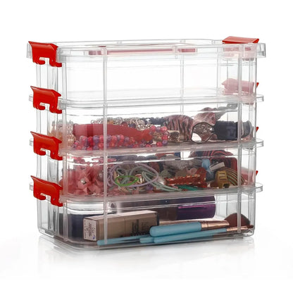 Modular 4-layer plastic organizer container with handle India