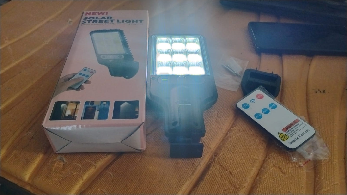  High-Power Solar LED Street Light with Motion Sensor & - in-use lifestyle shot