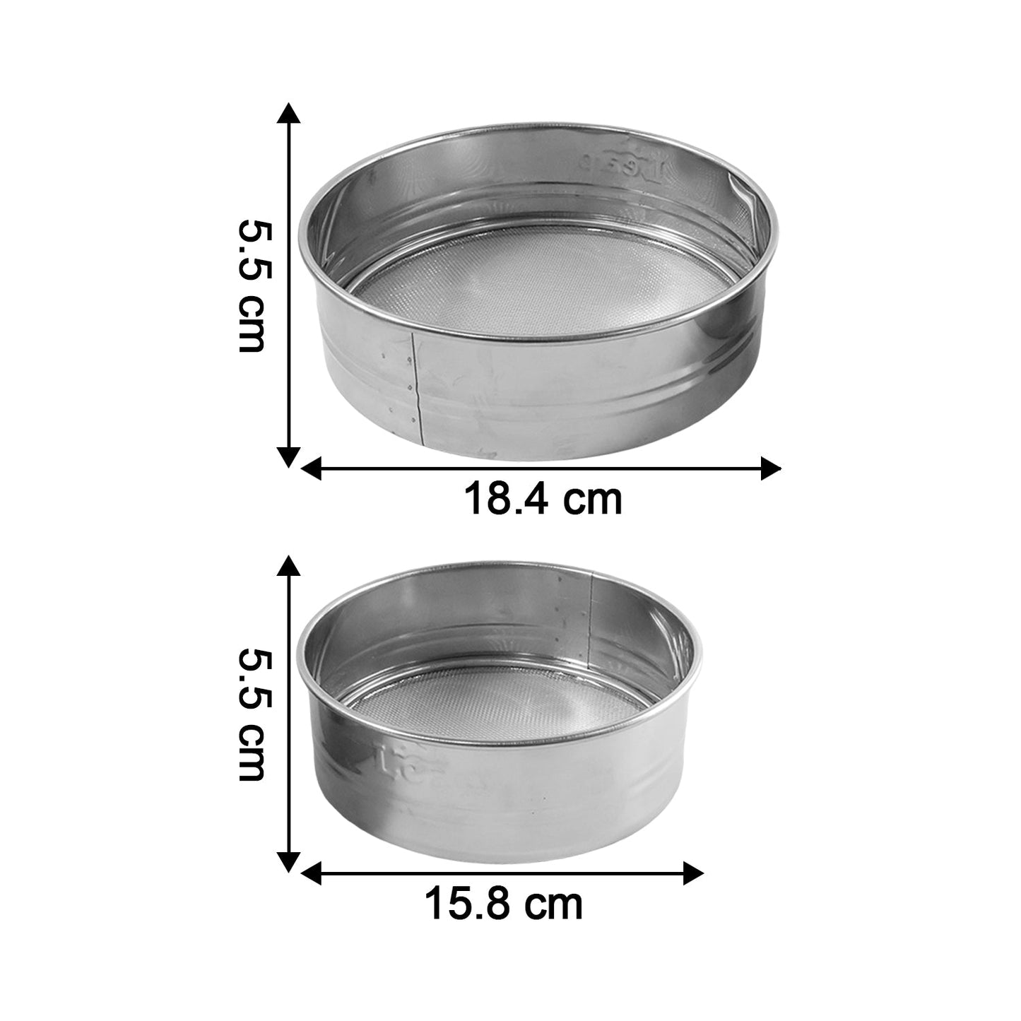 Multi-purpose fine mesh flour strainer set