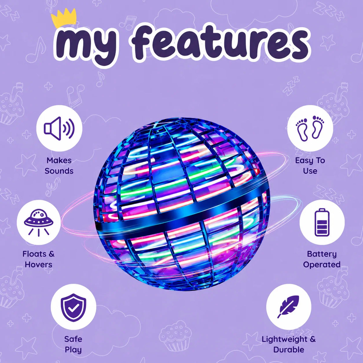 Magic Flying Orb Ball Toy with RGB Lights | Digi Mart