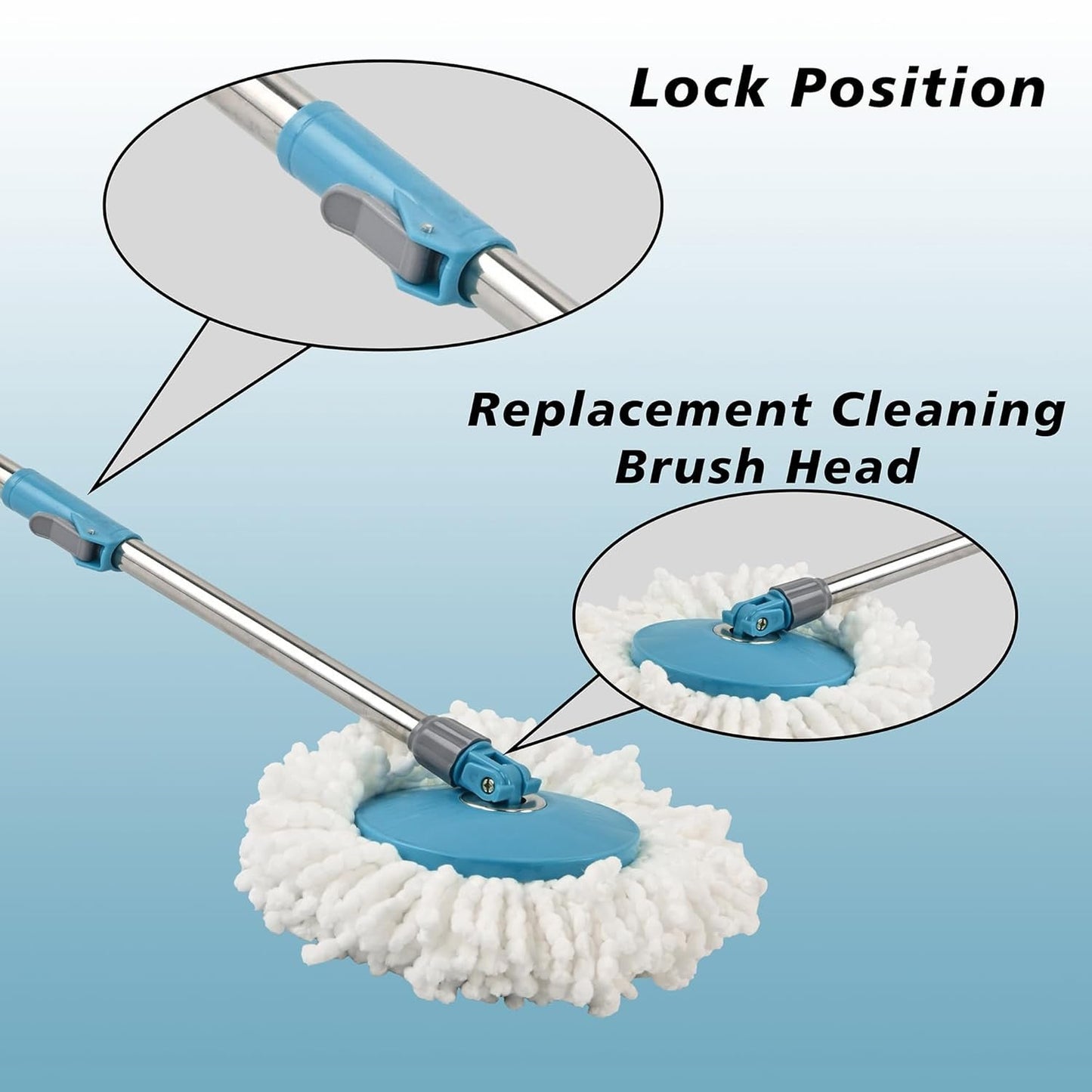 ergonomic handle spin mop bucket for wet cleaning
