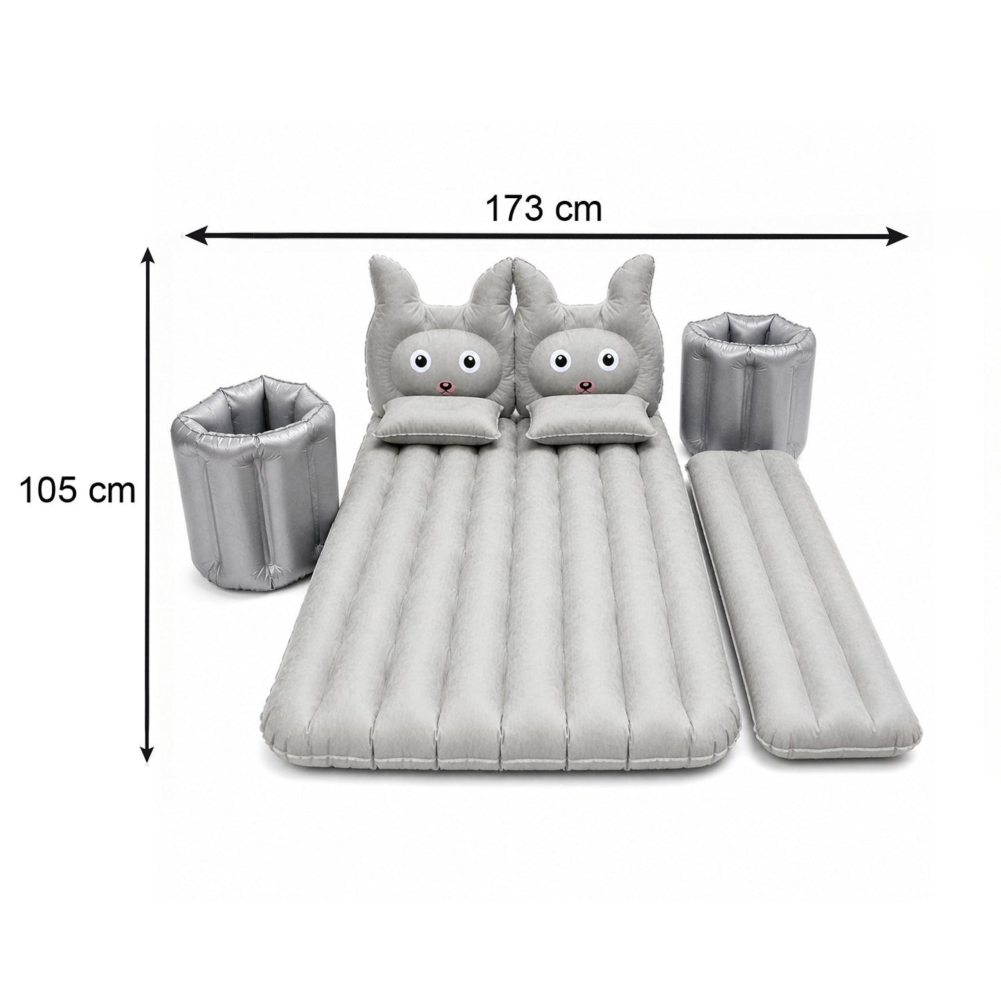 Car Air Mattress Bed Set with Inflatable Cushions and Pump -1 Set (Mix Design)