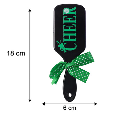 Kids Printed Hair Brush with Cute Ribbon Bow Handle Detangling Hair Comb (1 Pc)