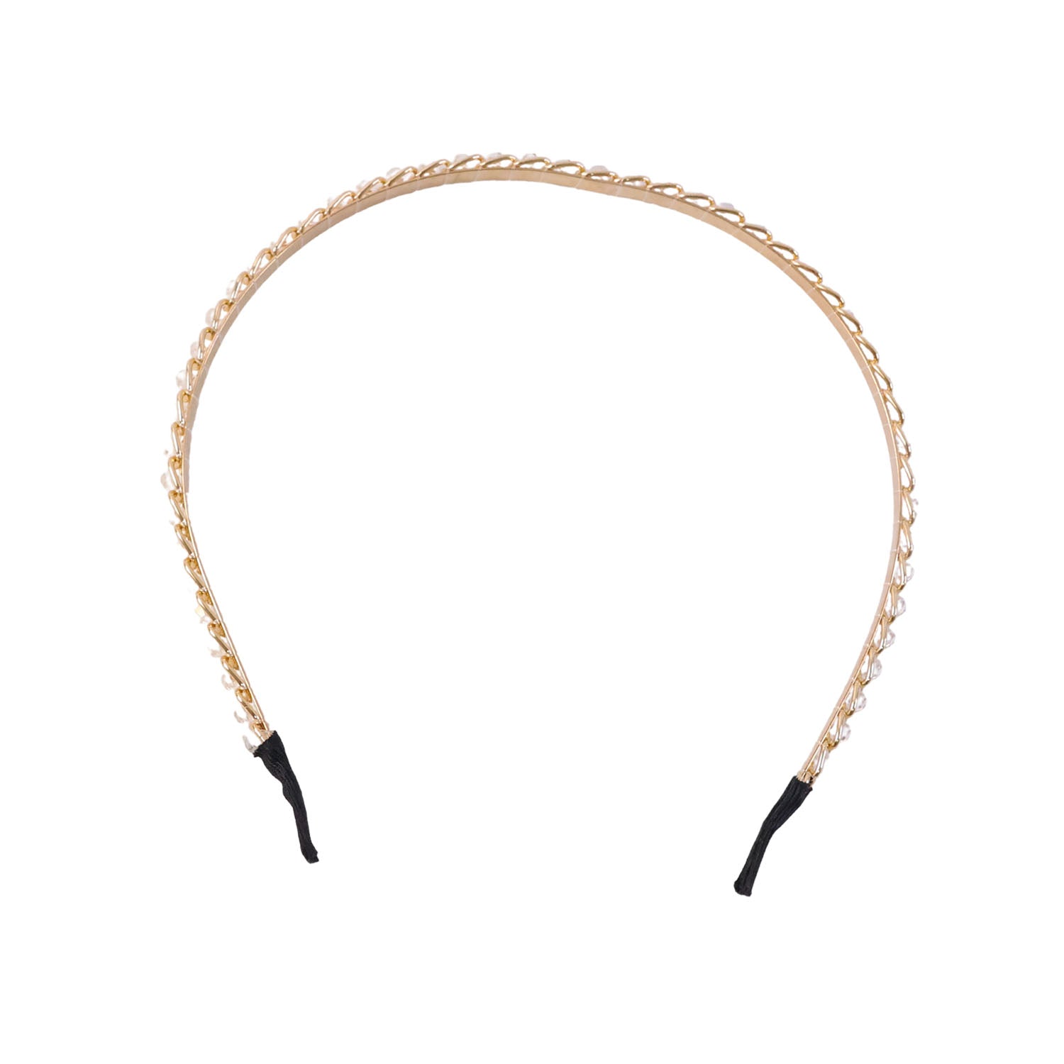 Decorative metal hair band with stones
