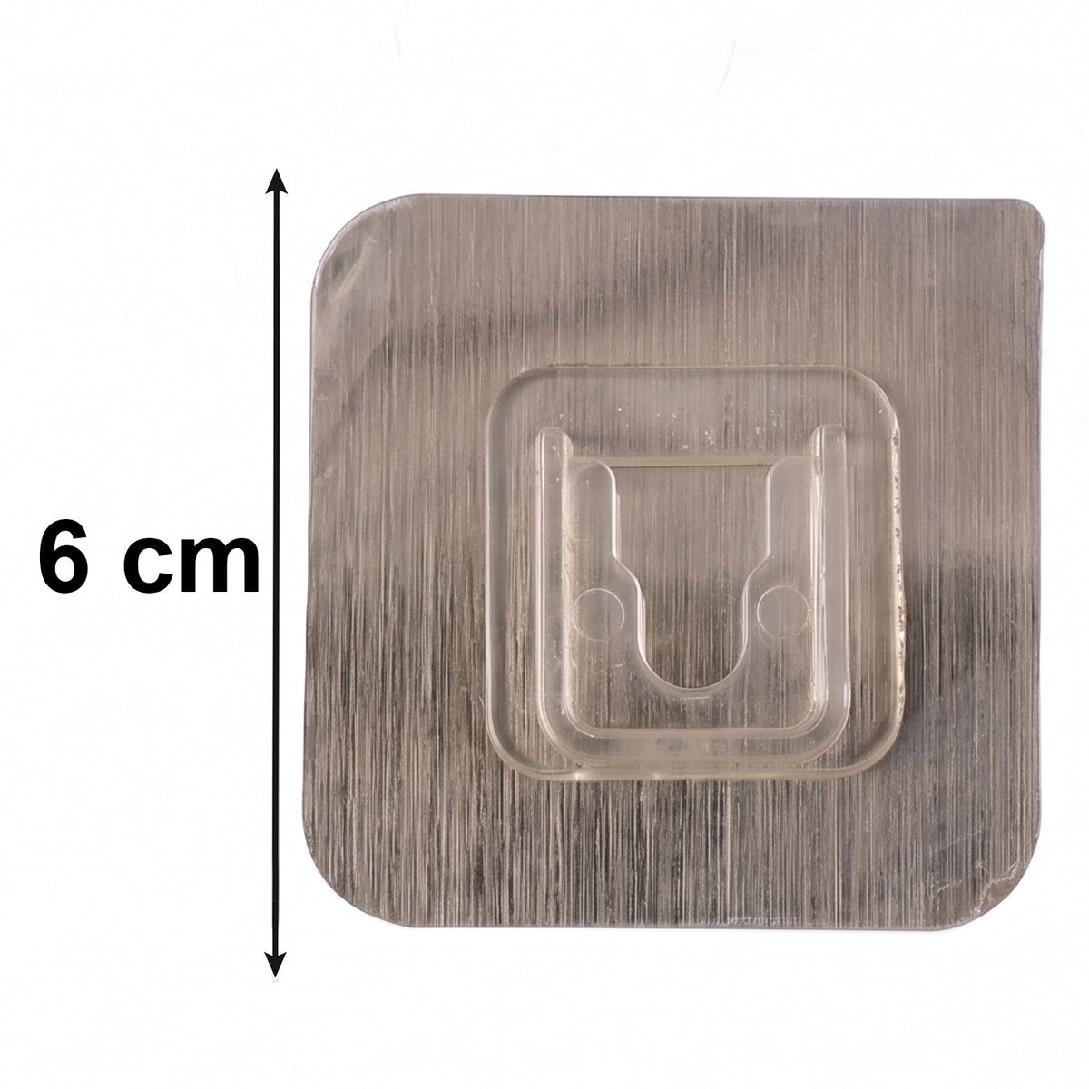 Transparent wall hook attached to smooth indoor surface