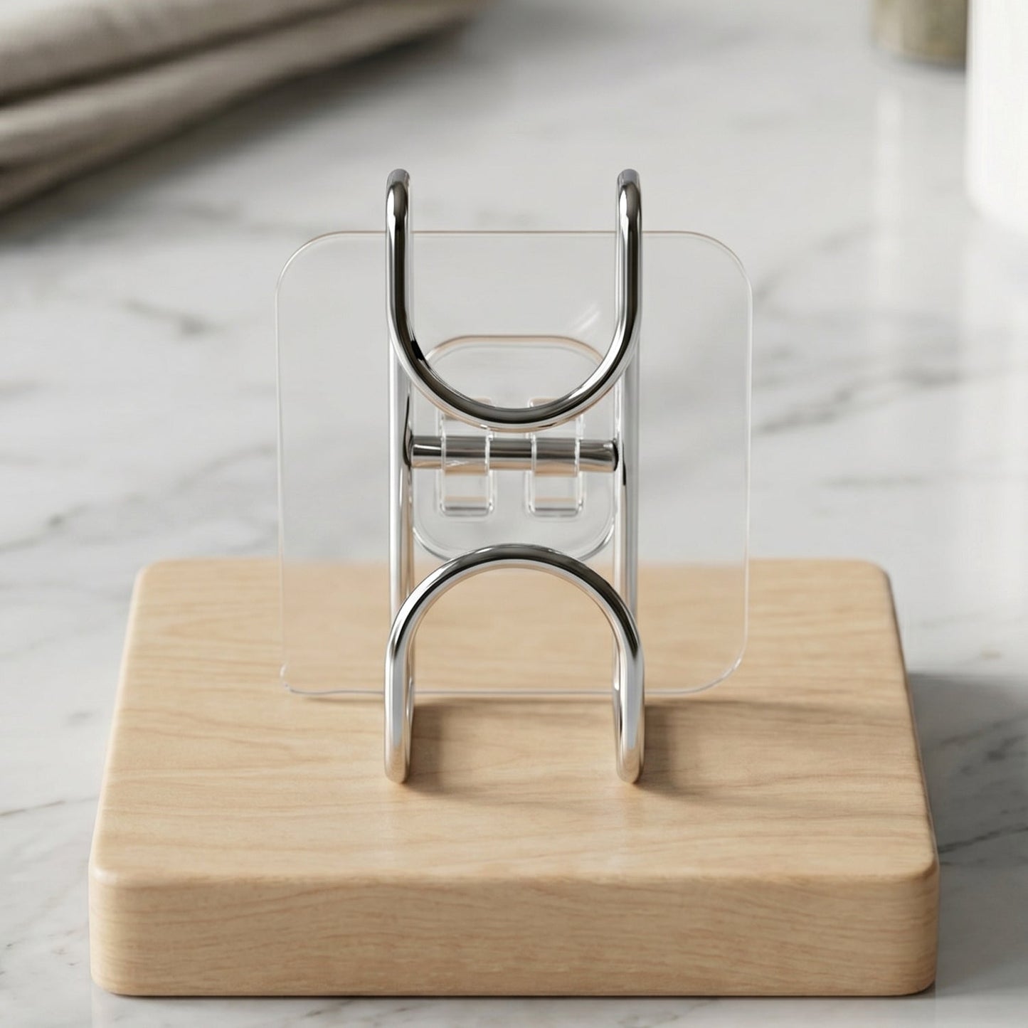 Transparent Double Loop Adhesive Wall Holder Hook (1 Pc)