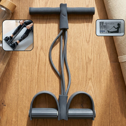 Portable Pull Rope Resistance Exerciser with Foot Pedal Support (1 Pc)