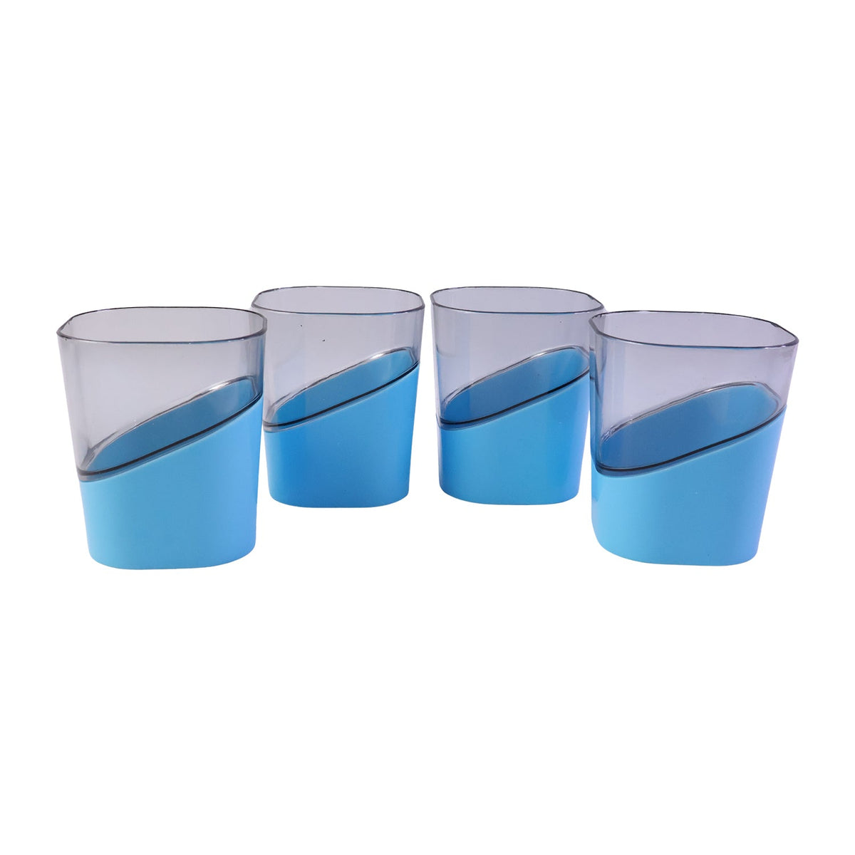 Prexo Stylish Grip Base Plastic Selo Glass (4 Pc, Set 300 ML Each)