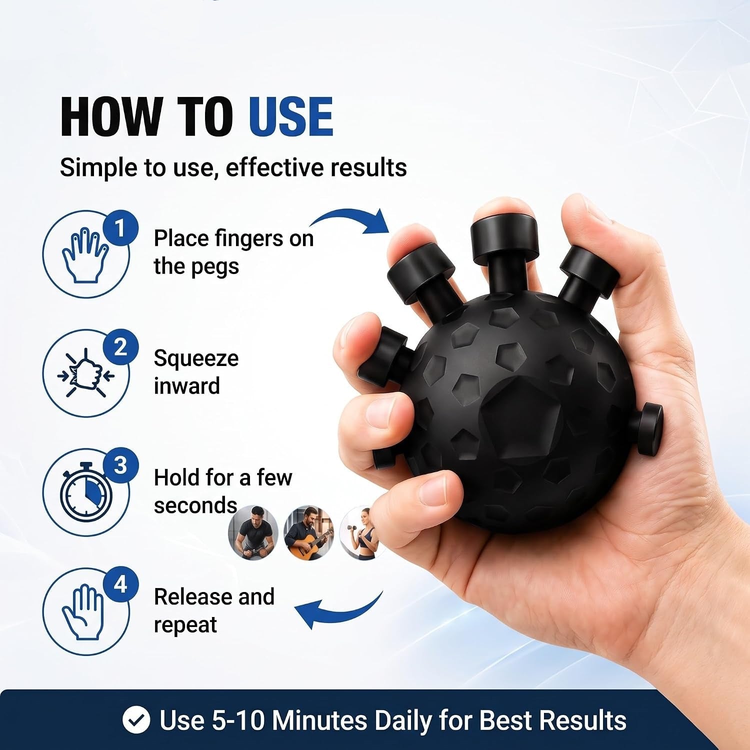Eagle Claw Finger Gripper Hand Grip Strength And Wrist Exerciser Ball (1 Pc)
