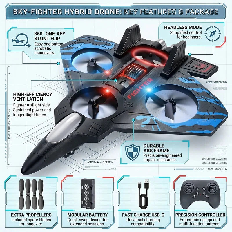 Sky Fighter RC Jet – Remote Control Flying Plane with LED Lights