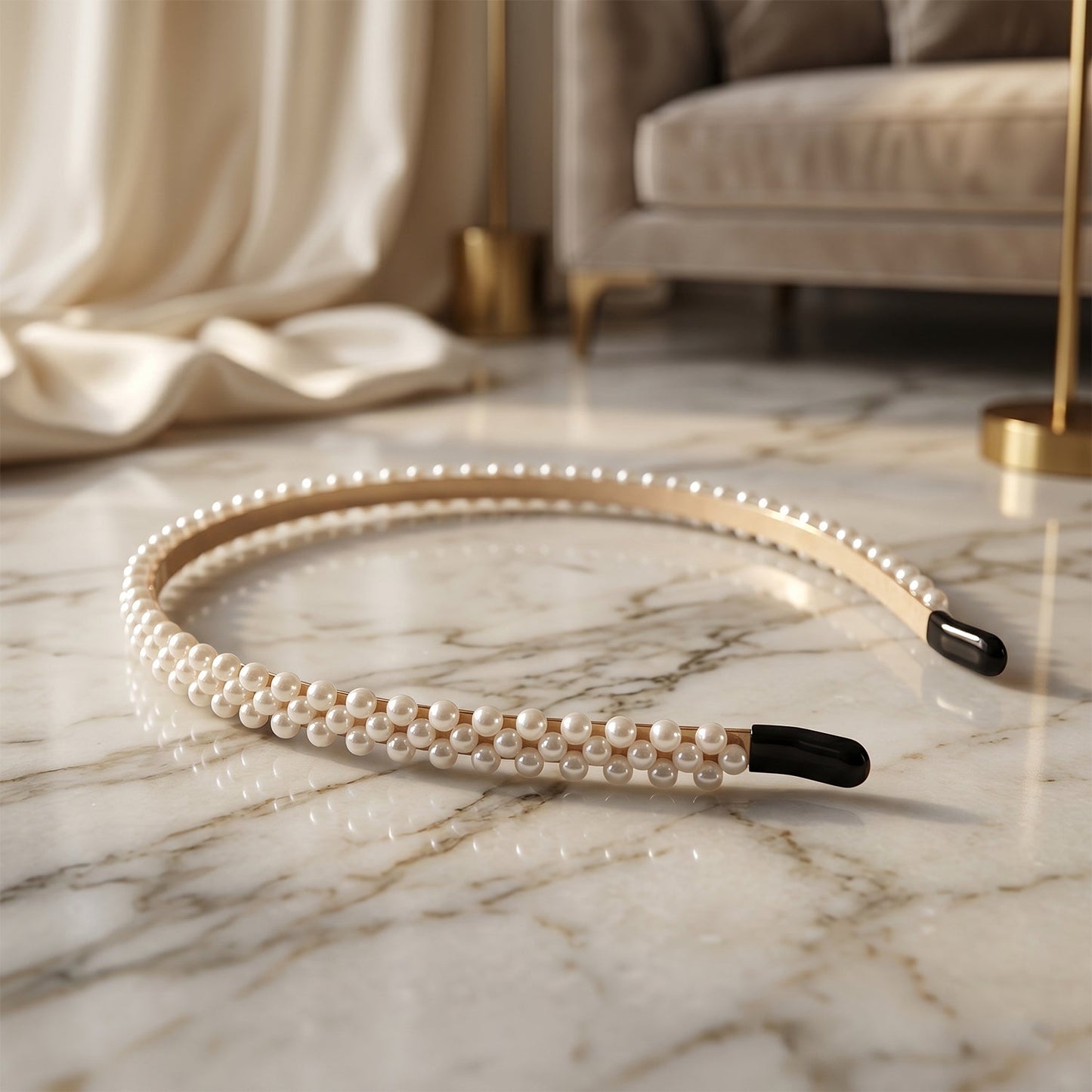 Premium Styling Pearl Embellished Stylish Hairband (1 Pc)