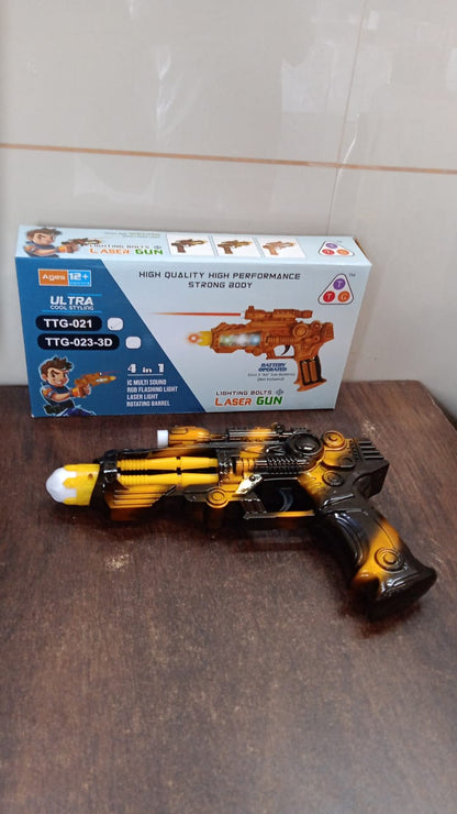 TTG LED Laser Gun Toy – Battery Operated Space Blaster Flashing Lights & (1 Set)
