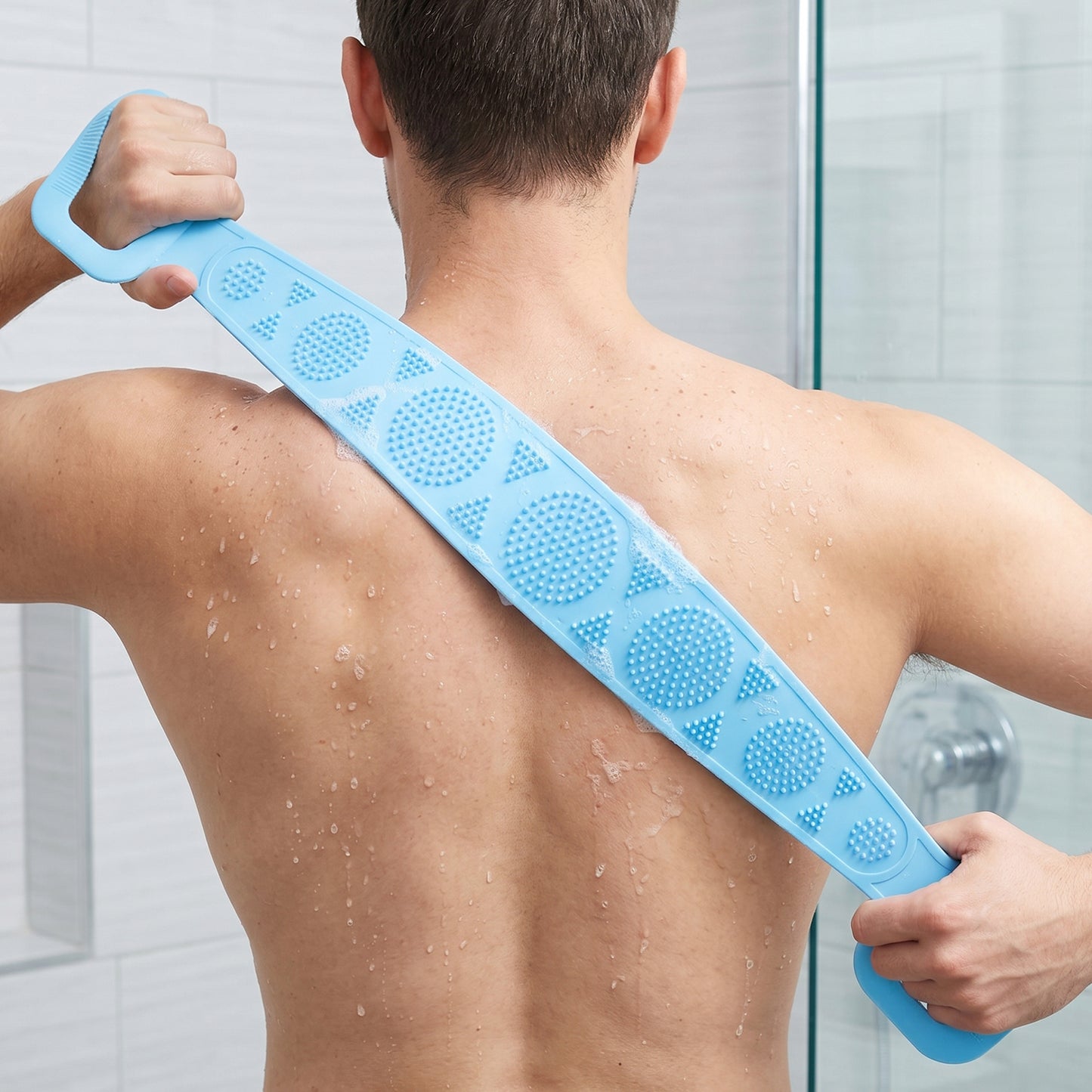 Long Silicone Body Back Scrubber Belt For Bath (1 Pc)