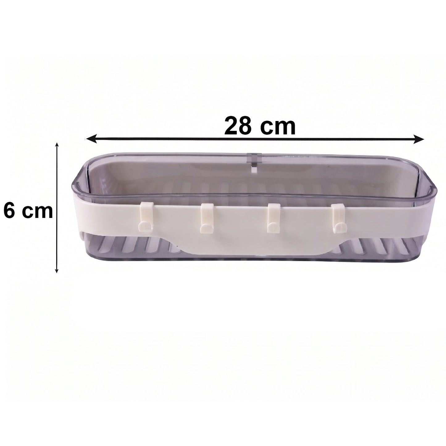Stylish Bathroom Wall Shelf – 1 Pc, Multi-Purpose Storage Organizer with Hooks