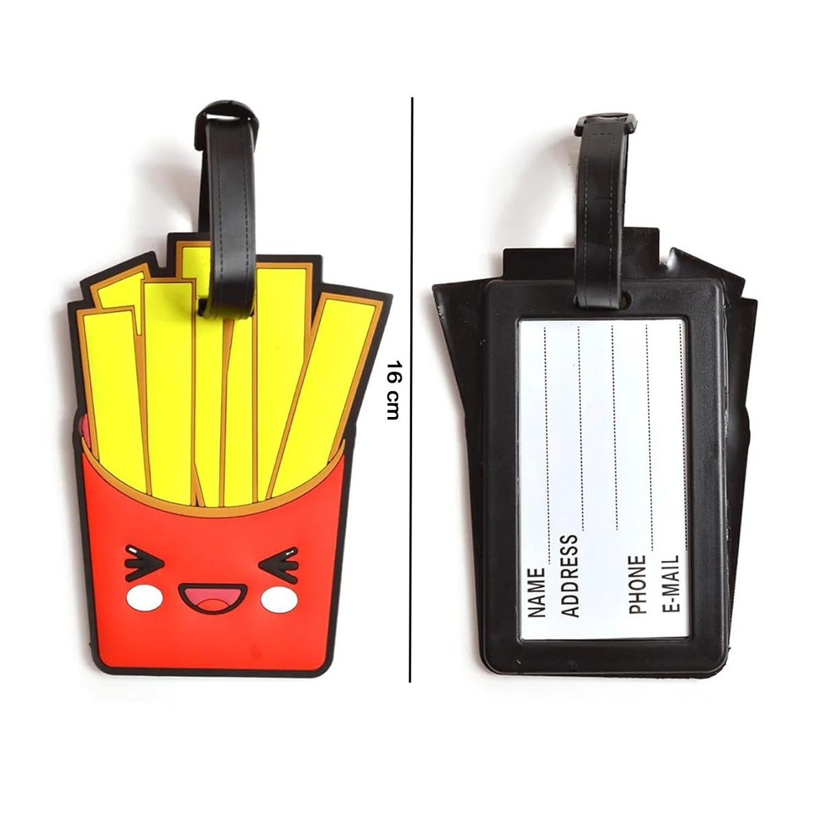 cute fries suitcase tag