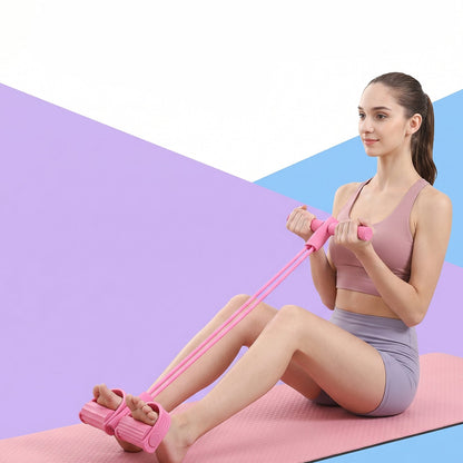 Portable Pull Rope Resistance Exerciser with Foot Pedal Support (1 Pc)