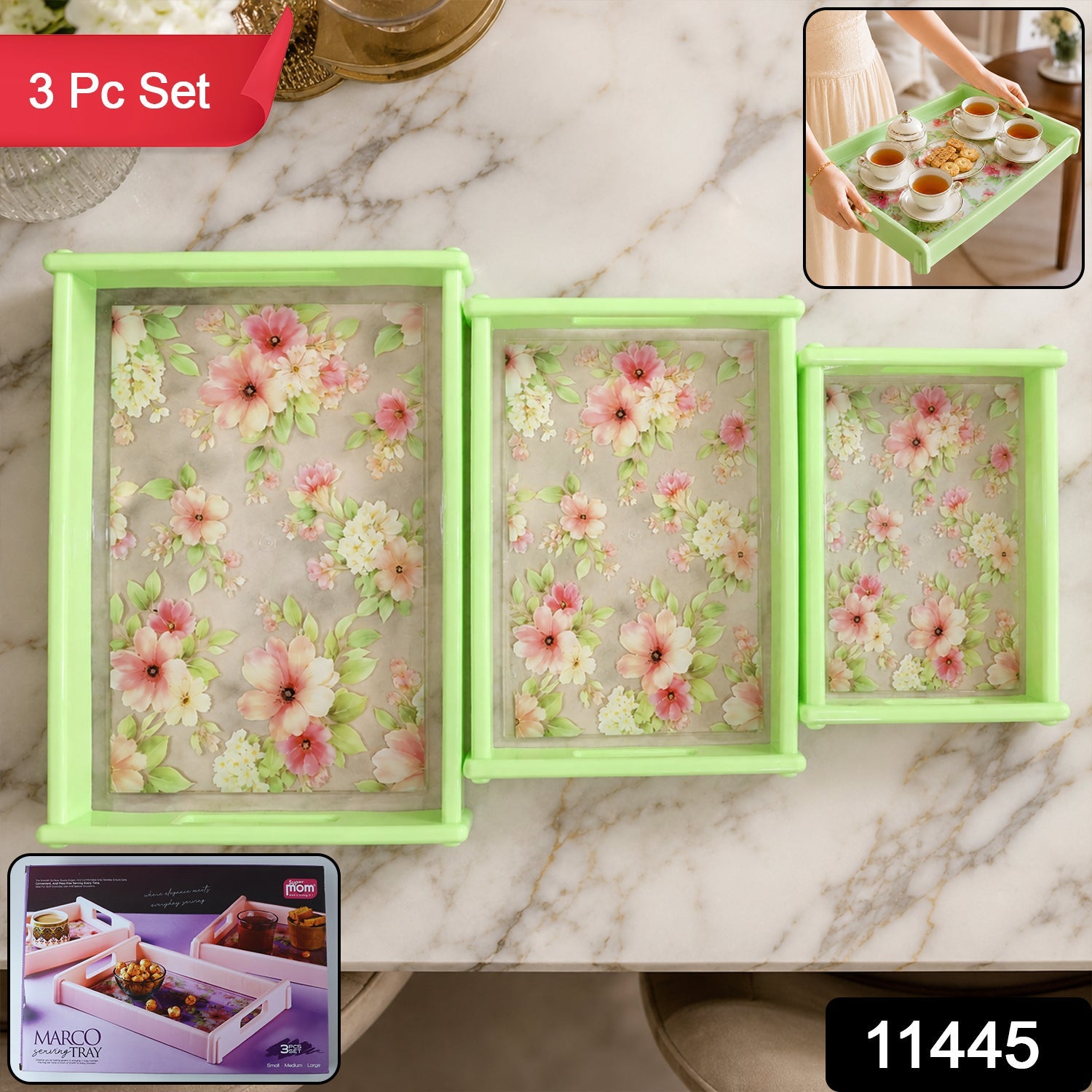 Floral Serving Tray
