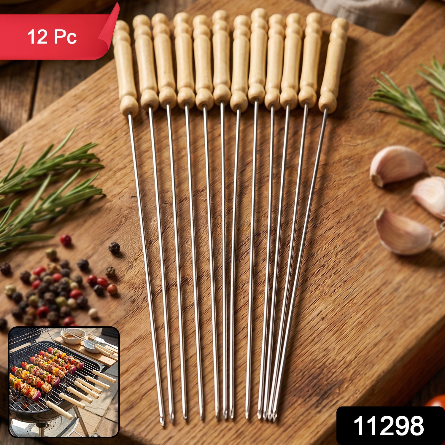 stainless steel barbecue skewers pack