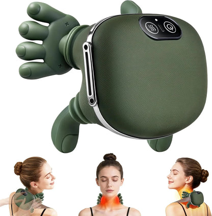 Rechargeable Electric Neck & Shoulder Massager with Heat – 3D Deep Tissue Kneading Belt with Adjustable Straps for Back, Legs & Full-Body Stress Relief